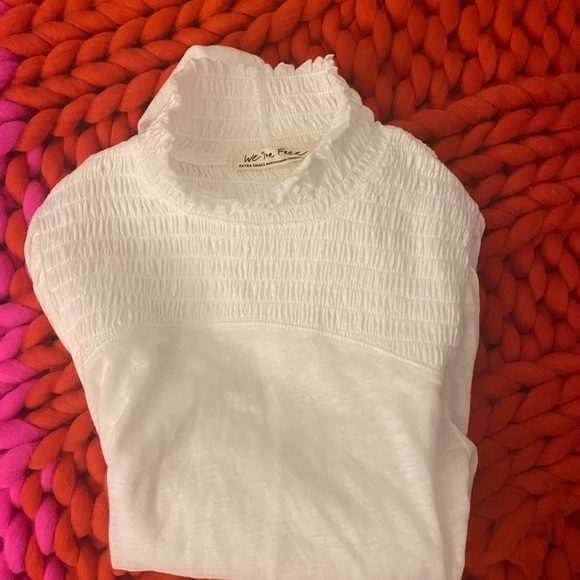 NWT free people white ruffle mock neck - Picture 2 of 4